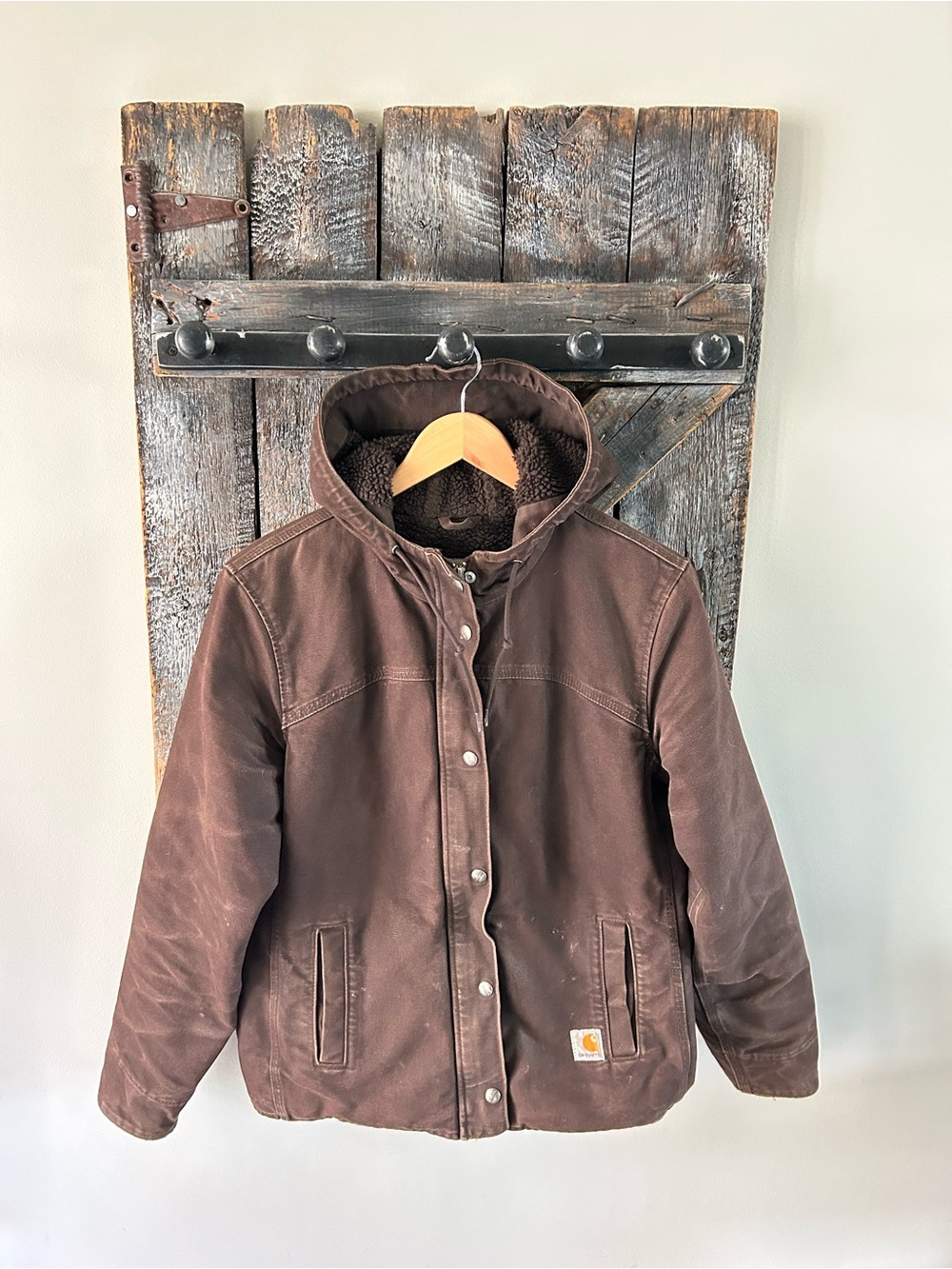 Women's Carhartt Brown Hooded Sherpa Jacket
